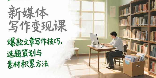 （15345期）新媒体写作变现课，爆款文章写作技巧，选题策划与素材积累方法小白网创_互联网创业项目_网络创业小白网创