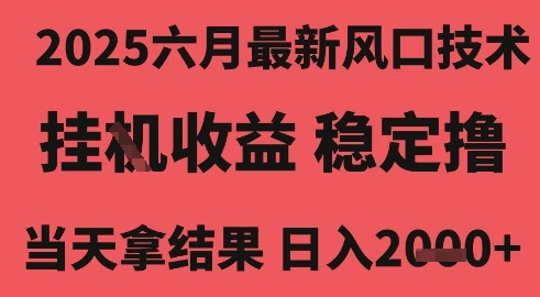 2025六月最新风口技术，无人挂G撸礼物，长期稳定 一个小时收益2k+，小白当天拿结果【揭秘】小白网创_互联网创业项目_网络创业小白网创