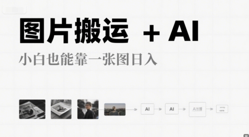 图片搬运+AI，小白也能靠一张图，日入4张小白网创_互联网创业项目_网络创业小白网创