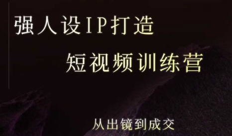 强人设ip打造课，8月​最新5天短视频ip训练营，从出镜到成交小白网创_互联网创业项目_网络创业小白网创