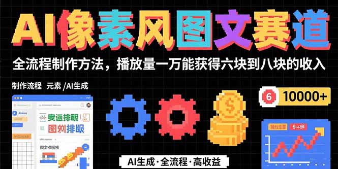（15572期）AI像素风图文赛道：全流程制作方法，播放量一万能获得6块到8块的收入小白网创_互联网创业项目_网络创业小白网创