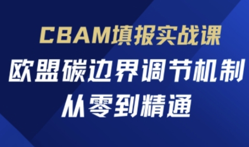 CBAM填报实战课，欧盟碳边界调节机制，从零到精通小白网创_互联网创业项目_网络创业小白网创