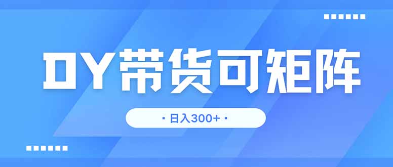 （14414期）DY带货，日入300＋矩阵无上限小白网创_互联网创业项目_网络创业小白网创