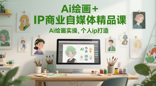 Ai绘画+IP商业自媒体精品课，Ai绘画实操，个人ip打造小白网创_互联网创业项目_网络创业小白网创
