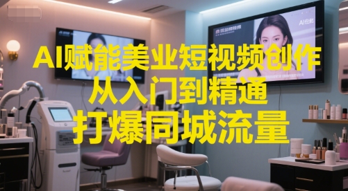 AI赋能美业短视频创作，从入门到精通，打爆同城流量，超级AI工具短视频实操落地小白网创_互联网创业项目_网络创业小白网创