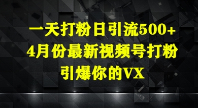 一天打粉日引流500+，4月份最新视频号打粉，引爆你的微信小白网创_互联网创业项目_网络创业小白网创