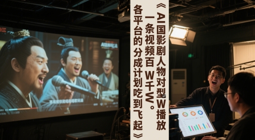 AI三国影视剧人物对口型唱歌玩法，一条视频百W千W播放，各平台的分成计划吃到飞起小白网创_互联网创业项目_网络创业小白网创