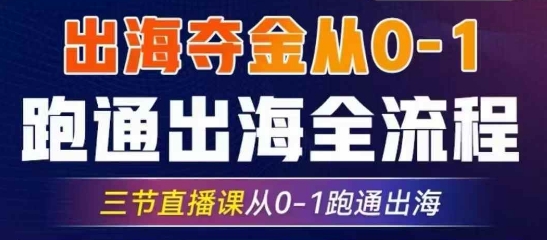 2025出海夺金从0-1跑通出海全流程，三节直播课从0-1跑通出海，教你用AI跑通全流程小白网创_互联网创业项目_网络创业小白网创