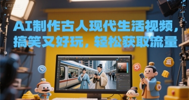 AI制作古人现代生活视频，搞笑又好玩，轻松获取流量小白网创_互联网创业项目_网络创业小白网创