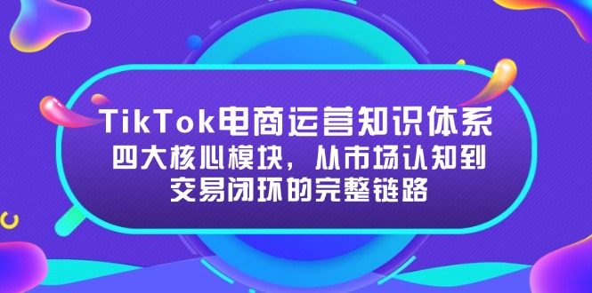 （15065期）TikTok电商运营知识体系：四大核心模块，从市场认知到交易闭环的完整链路小白网创_互联网创业项目_网络创业小白网创