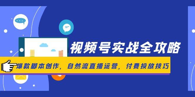 （14925期）视频号实战全攻略，爆款脚本创作，自然流直播运营，付费投放技巧小白网创_互联网创业项目_网络创业小白网创