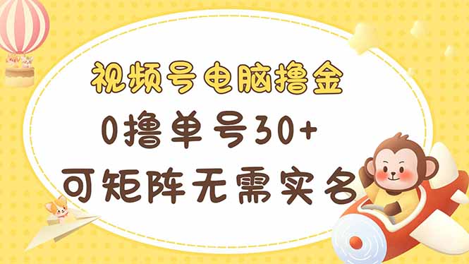 （14220期）视频号电脑撸金 0撸单号30+ 可矩阵 无需实名多号多得小白网创_互联网创业项目_网络创业小白网创