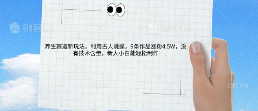 AI养生赛道新玩法，10条作品涨粉5.2W，操作简单，新人小白能轻松制作小白网创_互联网创业项目_网络创业小白网创
