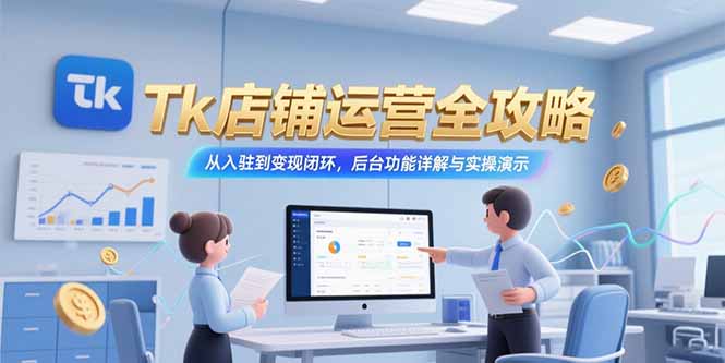 （15345期）Tk店铺运营全攻略，从入驻到变现闭环，后台功能详解与实操演示小白网创_互联网创业项目_网络创业小白网创