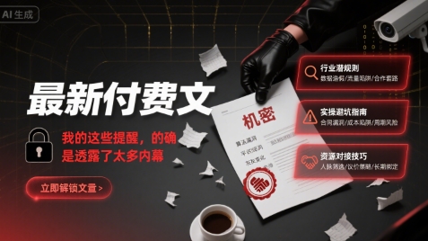 最新付费文：我的这些提醒，的确是透露了太多内幕小白网创_互联网创业项目_网络创业小白网创