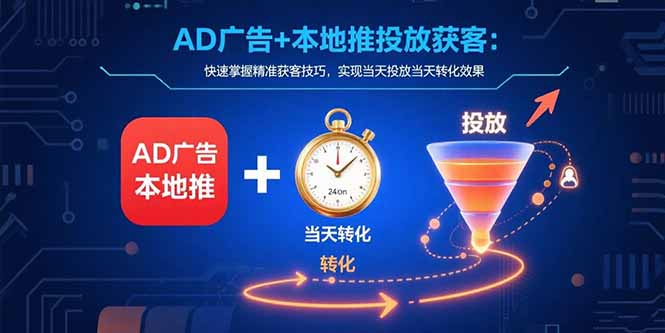 （15637期）AD广告+本地推投放获客：快速掌握精准获客技巧，实现当天投放当天转化效果小白网创_互联网创业项目_网络创业小白网创