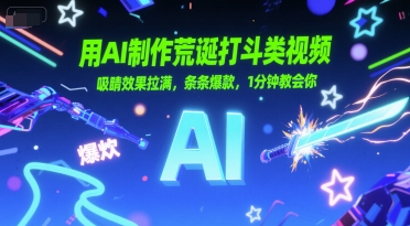 用AI制作荒诞打斗类视频，吸睛效果拉满，条条爆款，1分钟教会你小白网创_互联网创业项目_网络创业小白网创
