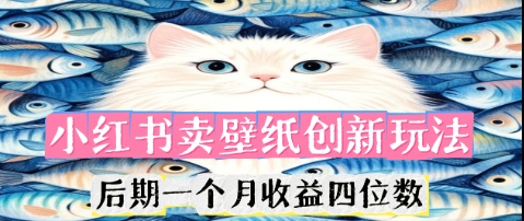 小红书卖壁纸创新玩法，后期一个月收益四位数小白网创_互联网创业项目_网络创业小白网创