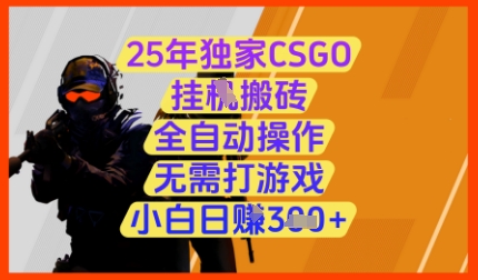 25年独家CSGO挂G搬砖，全自动操作，无需打游戏，小白日入3张+【揭秘】小白网创_互联网创业项目_网络创业小白网创