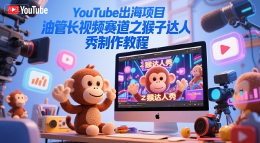 YouTube出海项目，油管长视频赛道之猴子达人秀制作教程小白网创_互联网创业项目_网络创业小白网创