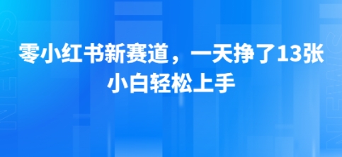 小红书新赛道，一天挣了13张，小白轻松上手小白网创_互联网创业项目_网络创业小白网创