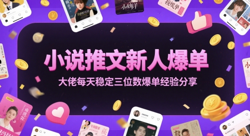 小说推文新人爆单大佬每天稳定三位数爆单经验分享小白网创_互联网创业项目_网络创业小白网创