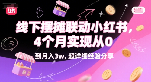 线下摆摊联动小红书，4 个月实现从 0 到月入3w，超详细经验分享小白网创_互联网创业项目_网络创业小白网创