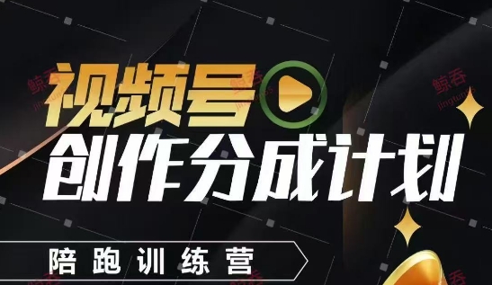 视频号创作分成计划陪跑训练营，手把手教会你如何制作视频，细水长流型项目小白网创_互联网创业项目_网络创业小白网创