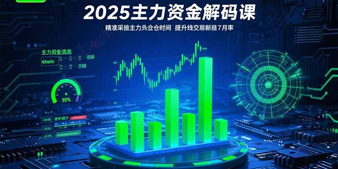 （15511期）2025主力资金解码课：精准捕捉主力建仓时机，提升短线交易胜率(更新7月)小白网创_互联网创业项目_网络创业小白网创