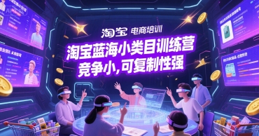 淘宝蓝海小类目训练营， 竞争小，可复制性强小白网创_互联网创业项目_网络创业小白网创