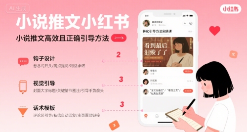 小说推文小红书高转化引导方法实操课，小说推文高效且正确引导方法小白网创_互联网创业项目_网络创业小白网创