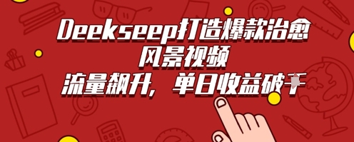 Deekseep制作治愈风景视频爆火出圈，单日收益几张，流量持续飙升小白网创_互联网创业项目_网络创业小白网创