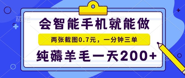 2025年零撸手机项目，二十秒一单，纯薅羊毛，一天200+做就有【揭秘】小白网创_互联网创业项目_网络创业小白网创