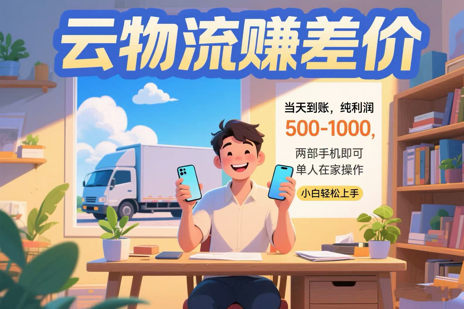 （15492期）云物流赚差价 当天到账纯利润500-1000 两部手机即可 可单人在家操作 小…小白网创_互联网创业项目_网络创业小白网创