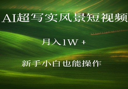 AI超写实风景短视频，月入1w，新手小白都能操作小白网创_互联网创业项目_网络创业小白网创