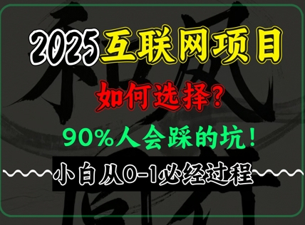 2025年互联网项目搞钱方法论，全是干货，肺腑之言，新手从0-1必经过程，边看边实操小白网创_互联网创业项目_网络创业小白网创
