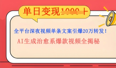 全平台深夜文案新风口：DeepSeek生成百万播放量金句，治愈系内容涨粉速度快4倍小白网创_互联网创业项目_网络创业小白网创