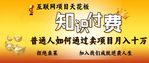 互联网项目天花板，知付付费项目，普通人如何通过卖项目月入十个，拒绝韭菜【揭秘】小白网创_互联网创业项目_网络创业小白网创