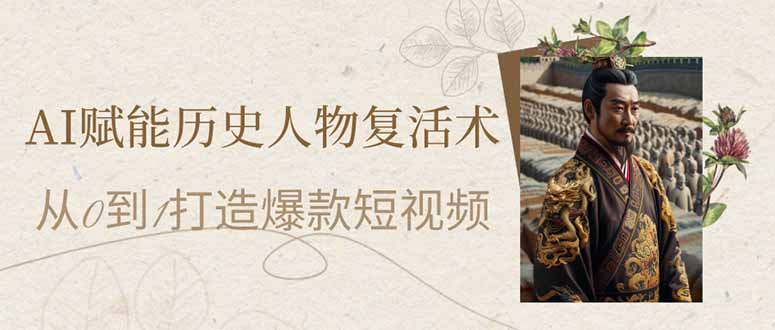 （14311期）AI赋能历史人物复活术：从0到1打造爆款短视频小白网创_互联网创业项目_网络创业小白网创