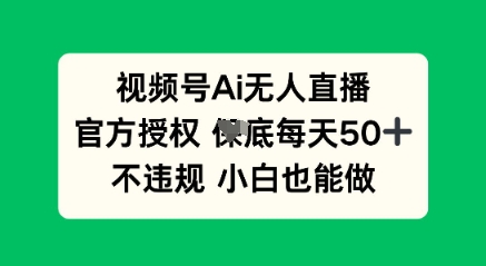 视频号AI无人直播，官方授权  每天50+，不违规 小白也能做小白网创_互联网创业项目_网络创业小白网创