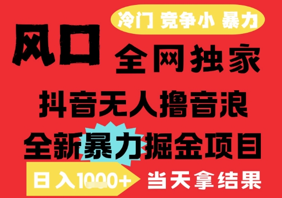 25年6月高爆抖音无人直播最新撸音浪掘金项目，解放双手小白可做，无脑日入1k+，门槛低【揭秘】小白网创_互联网创业项目_网络创业小白网创
