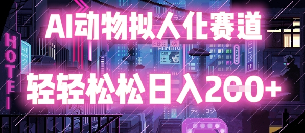 AI动物拟人化赛道，轻轻松松日入2张小白网创_互联网创业项目_网络创业小白网创