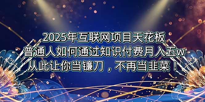 （15354期）2025年互联网项目天花板，普通人如何通过卖项目实现逆风翻盘，月入5W＋！小白网创_互联网创业项目_网络创业小白网创