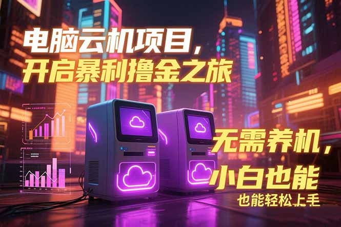 （15323期）电脑云机项目 暴力撸金玩法，不需要养机 配置没有要求 单机100个窗口一…小白网创_互联网创业项目_网络创业小白网创