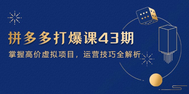 （14546期）拼多多打爆课第 43 期，掌握高价虚拟项目，运营技巧全解析（15节）小白网创_互联网创业项目_网络创业小白网创