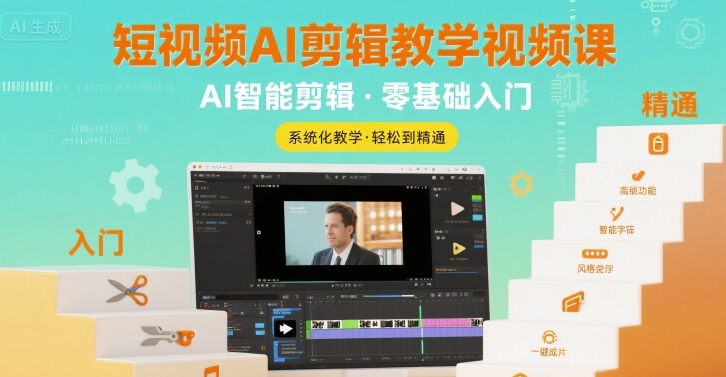短视频AI剪辑教学视频课，入门到精通小白网创_互联网创业项目_网络创业小白网创