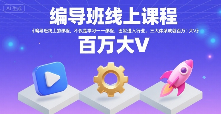 编导班线上课程，不仅是学习一门课程，更是进入一个行业，三大体系成就百万大V小白网创_互联网创业项目_网络创业小白网创