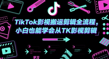 TikTok影视搬运剪辑全流程，小白也能学会从TK影视剪辑小白网创_互联网创业项目_网络创业小白网创