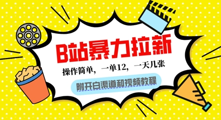 B站暴力拉新：一单12，一天几张，0门槛拉新(附渠道和教程)小白网创_互联网创业项目_网络创业小白网创