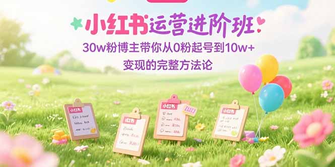 （15318期）小红书运营进阶班：30w粉博主带你从0粉起号到10w+变现的完整方法论小白网创_互联网创业项目_网络创业小白网创